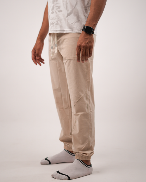 25 Wearing Men Soft Pants Beige