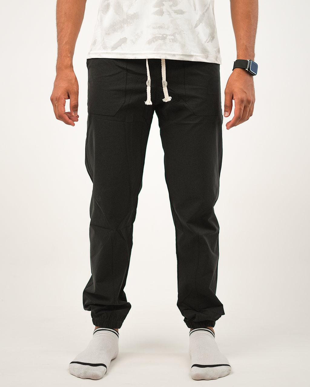 25 Wearing Men Soft Pants Black