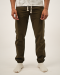 25 Wearing Men Soft Pants Dark Olive